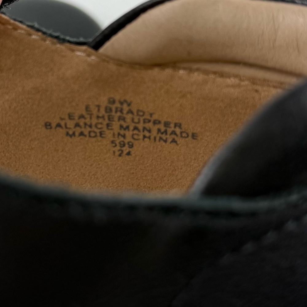 Earth Brady Leather Mary Jane Flats Womens 9W Black Leather Round Toe Worn Once - Picture 11 of 14